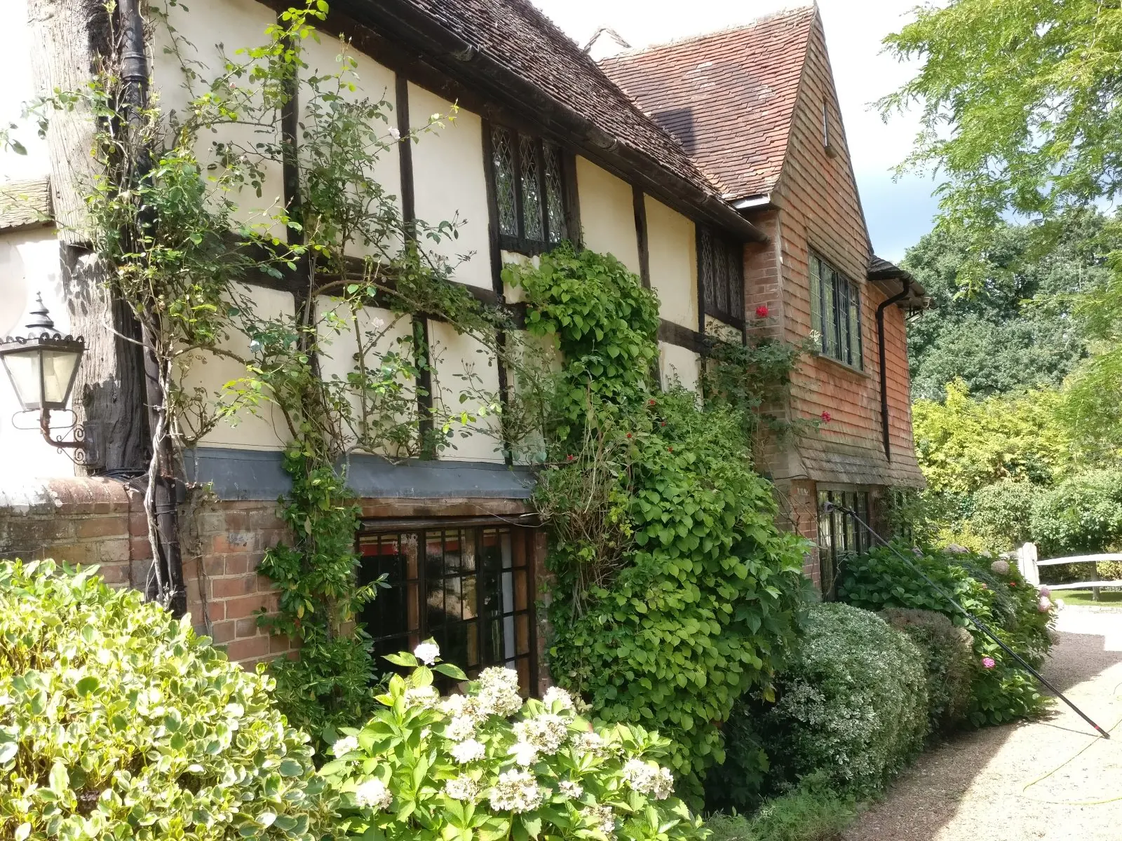 Window cleaning at a period country property using a water-fed pole