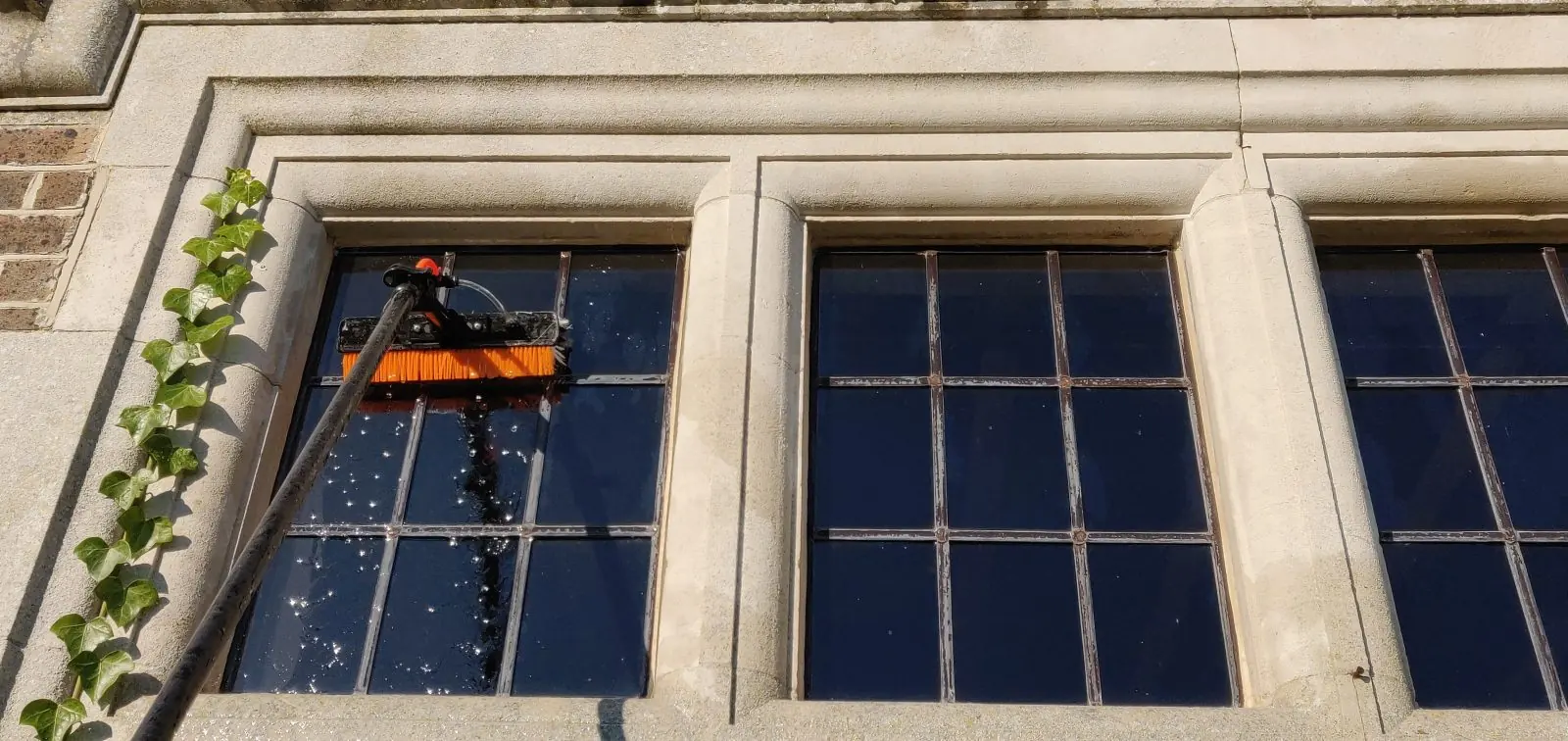 Clean windows at a period country property