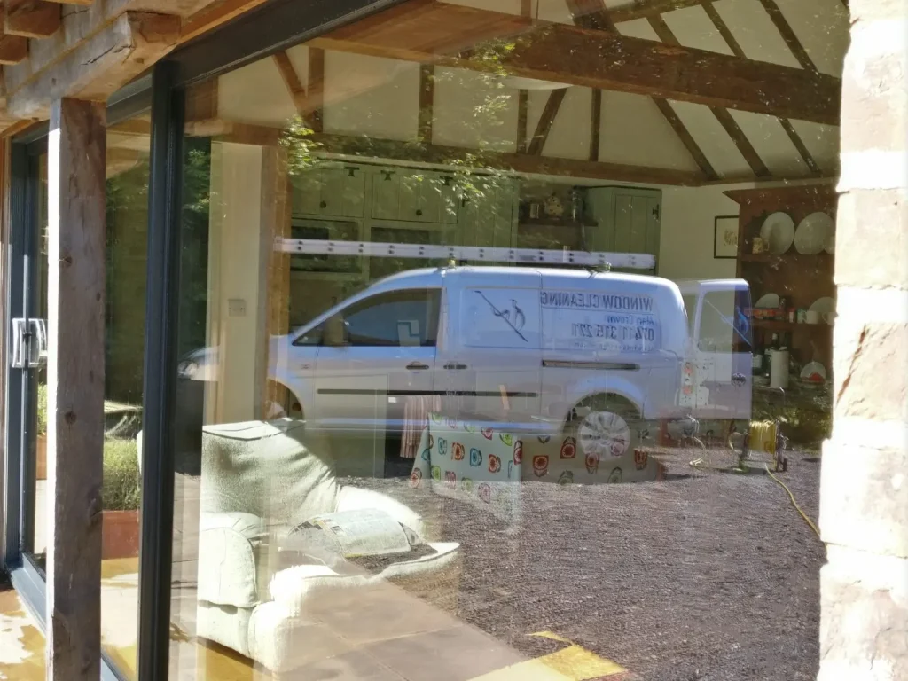 Window cleaning at a country property