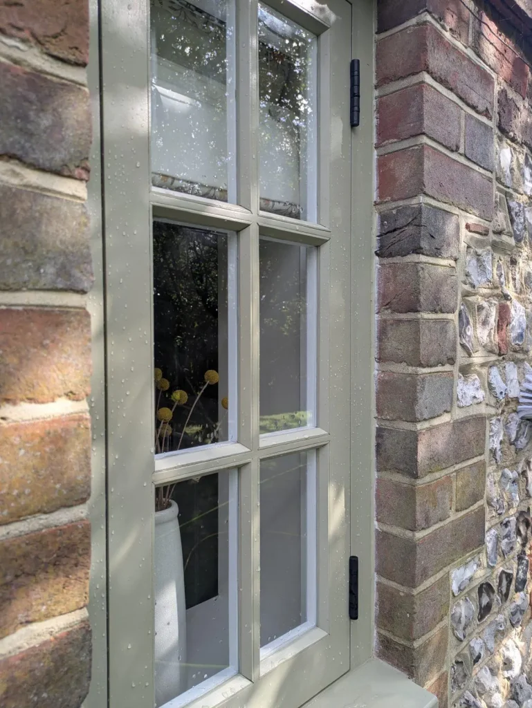 Traditional Georgian windows in wooden frames in East Sussex