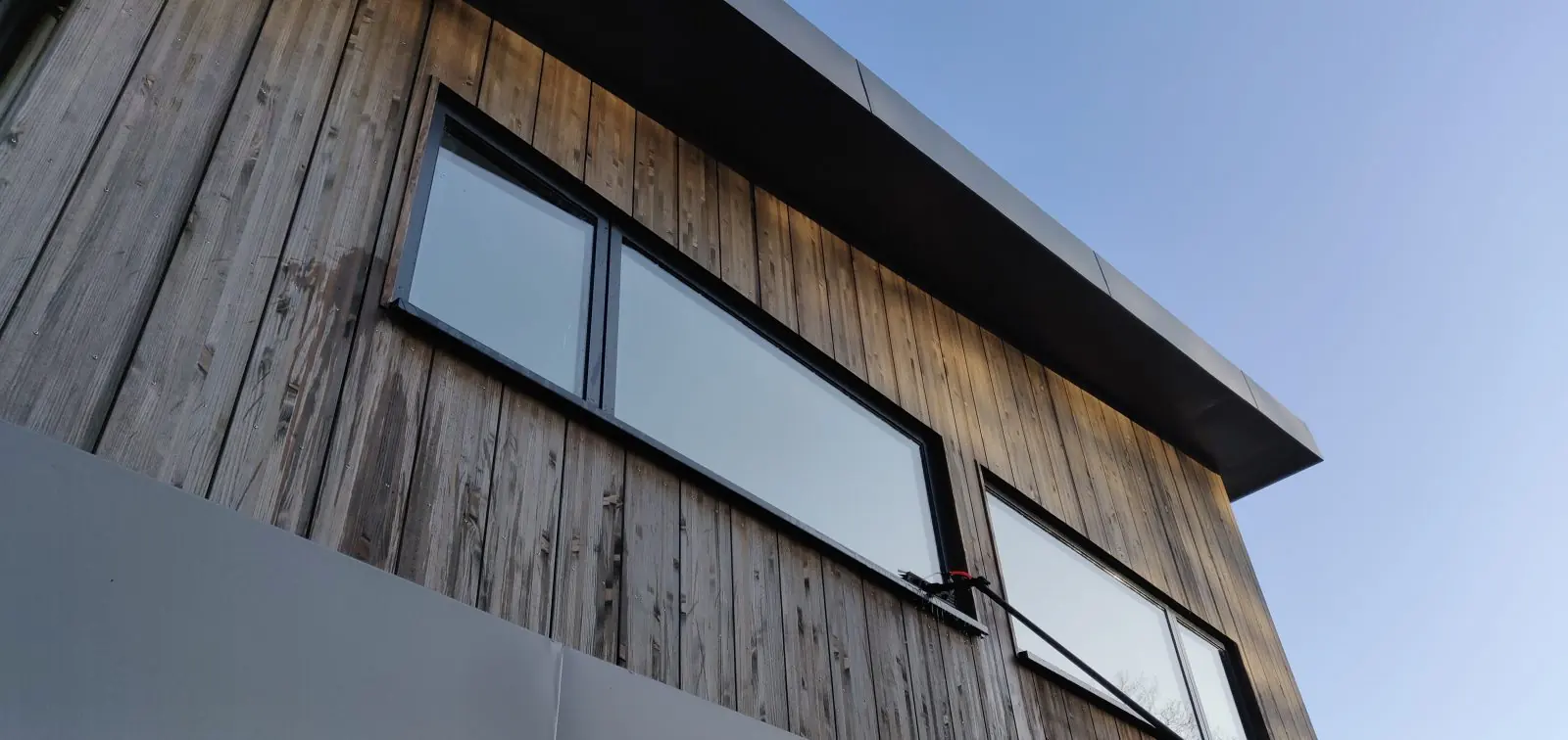 Window cleaning at a contemporary home near Newick and Piltdown